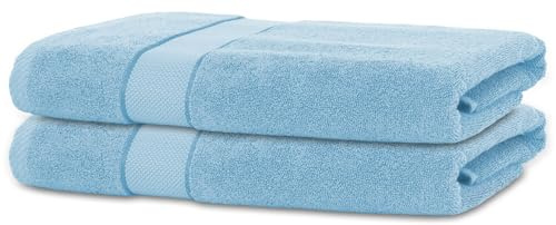 BANANALU 2 Handtücher Set 50x100cm 100% Baumwolle Gästehandtücher Handtuch Placid Blue