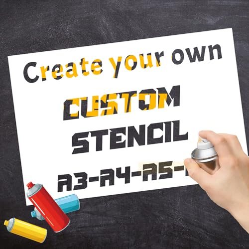 RoPox Custom Schablone, Malerei Schablone, sprühschablonen Buchstaben, Wiederverwendbar Illustrationen Vorlagen Geometrische Wände Dekoration, Ideal für Malen Jede Oberfläche, Jede Buchstaben You Want
