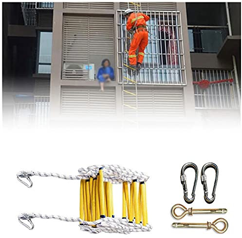 PNAJFUEL Strickleiter,Notfall-Sicherheitsleiter Strickleiter,Notfall-Leitern 2/3/4 Stockwerk Für Kinder Und Erwachsene Mit Haken/5M