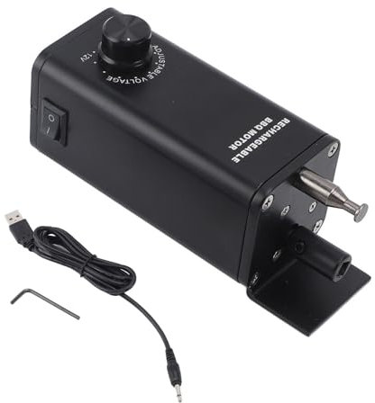 Lybunair Motor de asador de aleación de Aluminio Ajustable, 10 W, 3-12 V, Recargable, CC, Repuesto de Motor de Parrilla eléctrica para Parrillas universales