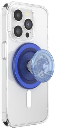 PopSockets Phone Grip for MagSafe, Magnetic Holder, Phone Stand, Blue - Translucent Ocean
