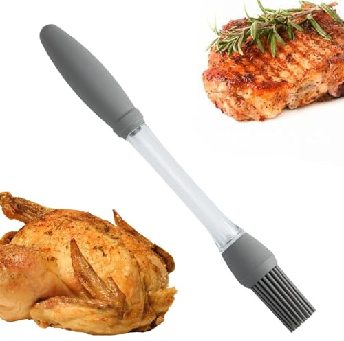 Duroecsain Brosse à huile en silicone, Brosse à badigeonner en silicone - Brosse à sauce de cuisine Brosse à huile en silicone pour barbecue | Pinceau de cuisine lavable au lave-vaisselle