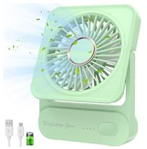 Ajgvq Tischventilator, USB Ventilator Akku von 12h Akkulaufzeit, Mini Ventilator Leise mit 3 Stufen, 135° Verstellbar, Ultraleise & Vibrationsfrei, Lüfter für Büro, Zuhause, Reise