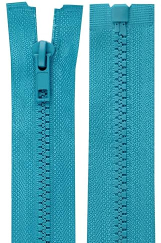 cyclingcolors 2x Cerniera Lampo n. 5 70 cm Chiusure Cursore Tirante Zip Poliestere Abbagliamento Arredamento Cucito Giacche, Blu turchese