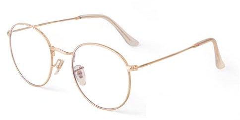RRNTTTM Retro Brille Damen Brille Vintage Gold Brillengestell,C2,one