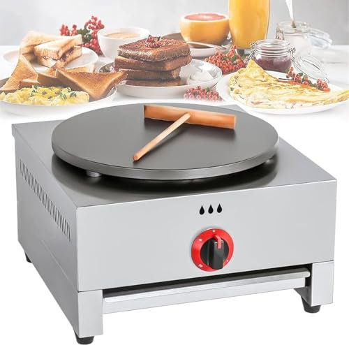 Tortillera de escritorio comercial for el hogar con cajón, crepera y plancha, antiadherente, 40 cm/16 pulgadas(Gas)