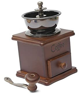 CIYODO Macina Caffè Manuale Vintage in Legno e Ferro Vite Esagonale per Macinare Chicchi di Caffè, Portatile Stile Retrò come Regalo di Natale Colore Casuale