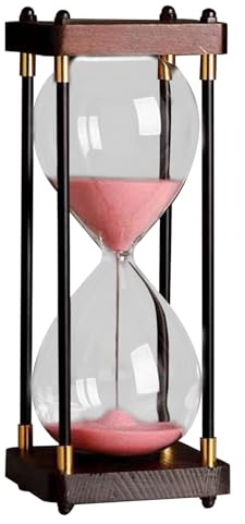 Sablier de 60 minutes – Sablier | Décoration de sable pour | Horloge, montre, cuisine, anniversaire, table à thé, café, bibliothèque, étagère de jeu, décoration d'école (9,6 x 9,6 x 25 cm)