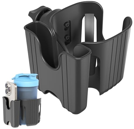 Renchey Portavasos para Cochecito - Soporte Extraíble para Botella,Organizador Extraíble Ajustable Y Robusto para Scooter, Silla De Ruedas, Walker, Rollator, Bicicleta