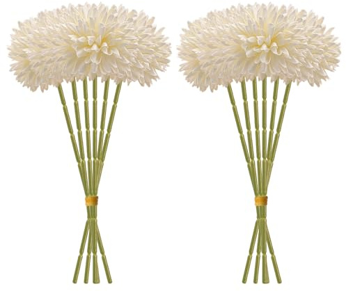 12 Piezas Hortensias de Seda Blanca, 29 cm Flores Artificiales de Tacto Realista, Hortensias Artificiales, Flores Artificiales de Hortensia, Flores Secas Decoracion para Boda, Jardín, Fiesta, Oficina