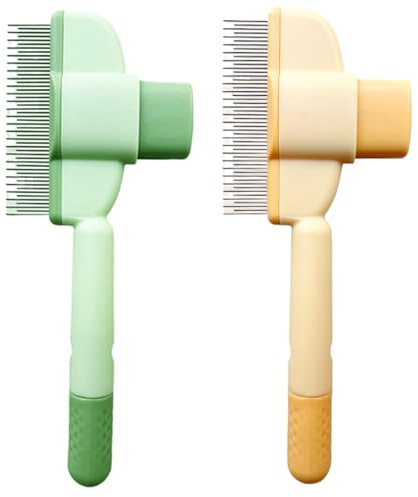 2 pettini antipulci per cani e gatti, pettine antipidocchi per rimuovere le pulci, pettini per cani con denti arrotondati in metallo per una cura delicata