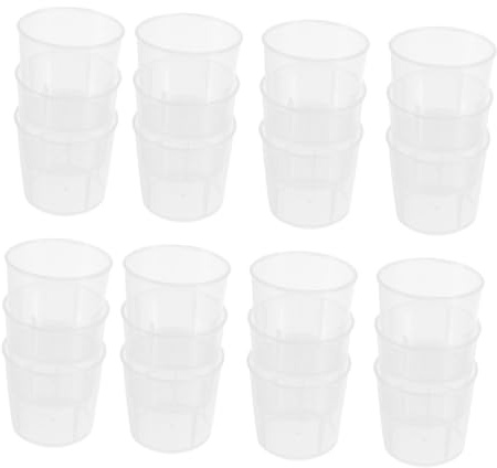 LOLIPPYY Tazas Medidoras para Reptiles Escala, Reutilizables y Lavables, 100 Unidades, Plástico de Color Claro, para Alimentación y Agua de Geckos y Lagartos