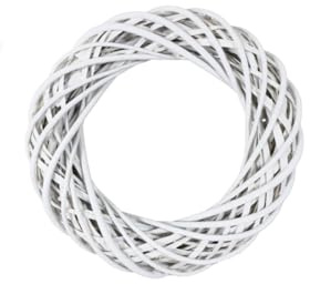 Couronne décorative en osier blanc Ø 20 cm – Couronne décorative en osier tressé, base naturelle pour décorations DIY, couronnes de porte et arrangements saisonniers
