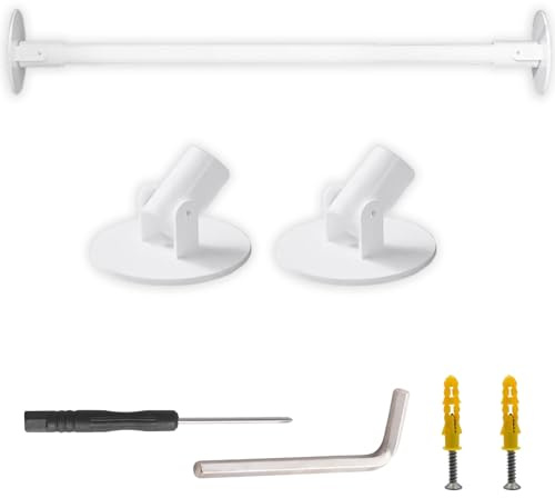 bastone appendiabiti per armadio Asta Telescopica per Armadio, Barra Appendiabiti Montabile e Staffa di Supporto, Asta Armadio Senza Foratura Pareti Piastrelle Vetro(White,75-105cm(29.5-41.4in))