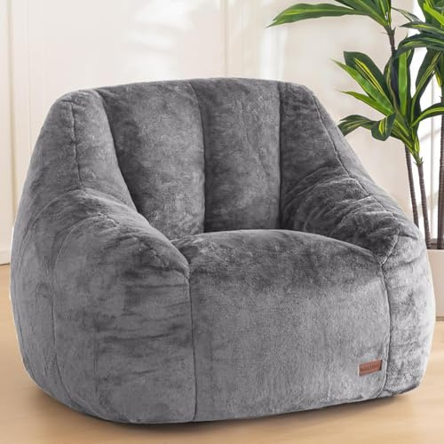 MAXYOYO Saccosäck för vuxna och barn - mjuk fuskpäls, enkel med stoppning, modern soffa, ergonomisk och bekväm, vardagsrum och sovrum
