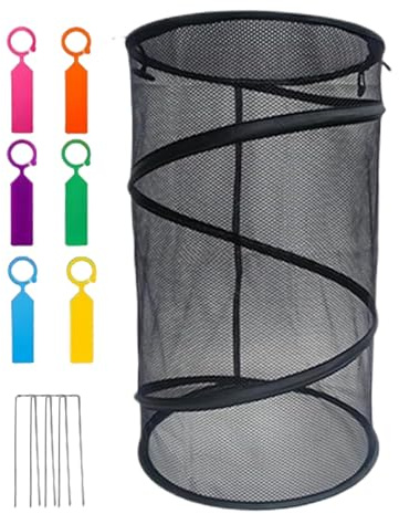 Plant Protection Against Cats for Indoors, Round, Reusable, Foldable, Breathable Garden Protection with Grab Poles, Garden Plant Net, for Indoor Use, Winter, Frost Season, Flower Pot, Bed, Patio