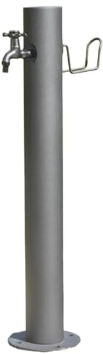 Colonna d'acqua verticale da giardino in acciaio inossidabile 304, altezza 86 cm, diametro 10,5 cm, rubinetto antigelo per esterni per irrigazione fontana da giardino, design girevole