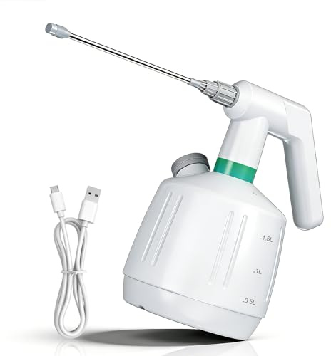 Pulvérisateur à Pression sans Fil de 2 L, Flacon pulvérisateur électrique, pulvérisateur à Mousse, Flacon pulvérisateur à Pompe, USB-C avec Longue Perche pour Le Lavage de Voiture, Le Jardinage
