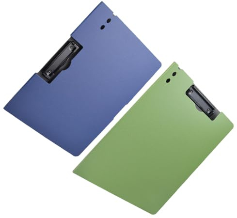 jojofuny Portapapeles de Escritura A4 2 Piezas Carpeta Plástico Clip, Organizador para Facturas y Contratos en Ambientes Escolares y Laborales