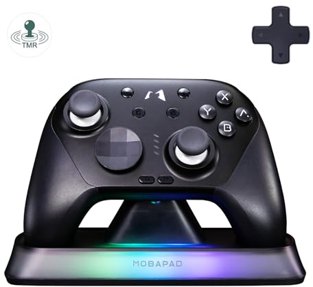 AKNES MOBAPAD Chitu2 HD Manette sans fil pour Switch/PC (Noir) | Joysticks TMR Glide, Boutons Mécaniques, HD Rumble, Wake-up Switch, NFC, 6 axes, Dock RGB, Boutons Arrière Programmables