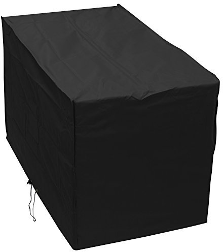 Woodside Black Waterproof Outdoor Garden Wagon Trolley Barbecue BBQ Cover Heavy Duty 600D Material 0.9m x 1.24m x 0.72m/2.10ft x 4.1ft x 2.4ft 5 YEAR GUARANTEE