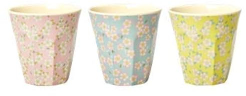 Rice Melamin Becher 3er Set 9 cm hoch mit Small Flower Blumen Print