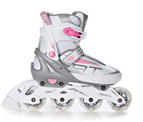 RAVEN Profession Inlineskates Inliner für Kinder und Erwachsene OPTIONAL 2in1 mit Schlittschuhen verstellbar (White/Pink ohne Kufen 38-42 (25 cm-27,5 cm))