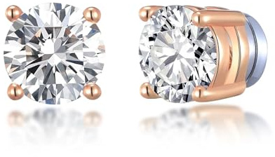 Philip Jones Rose Gold Plated Round Magnetic Clip On Stud Earrings Created with Zircondia® Crystals