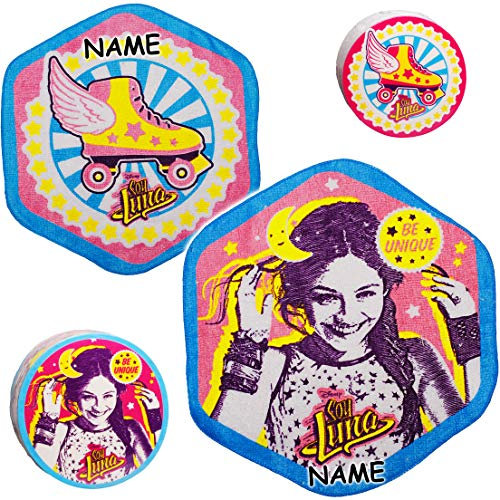 alles-meine.de GmbH 4 Stück magische Waschlappen/Handtücher - Zauberwaschlappen - Soy Luna - inkl. Name - Frottee aus 100% Baumwolle - Magic Towel - Waschfleck - Waschtuch -..