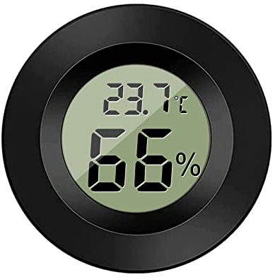 ZHITING - Misuratori di umidità Digitale a Forma Rotonda, Colore Nero, per Interni, con Display LCD Celsius