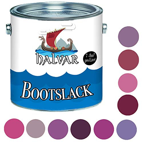 Halvar 2-K GLÄNZEND Yachtlack Violett RAL 4001-4010 Bootslack für GFK/Polyester/Kunststoff 2-Komponenten Lack inkl. Härter (1 L, RAL 4005 Blaulila)