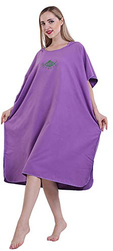 Badeponcho, Surfponcho, Badetuch Ultraleicht, Umzugshilfe, Schnelltrocknender Bademantel aus Mikrofaser für Damen, Herren und Kinder, 90 x 110 cm