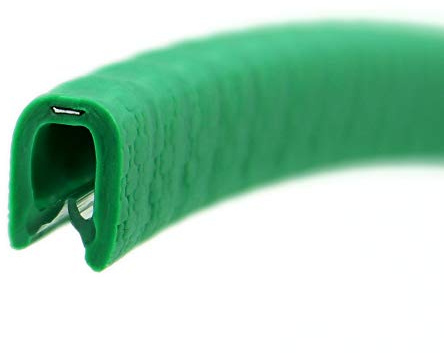 KS1-2SIG Kantenschutzprofil von SMI-Kantenschutzprofi - PVC Gummi Klemmprofil - Klemmbereich 1-2 mm - Stahleinlage - Kantenschutz - Signal-Grün - einfache Montage, selbstklemmend ohne Kleber (20 m)