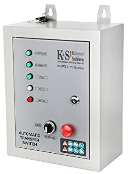KS ATS 4/25 Gasoline Commutatore automatico di alimentazione (230 e 400 V), avvio/interruzione del generatore e si spegne automaticamente; corrente di commutazione max. 25 A (50 A) 230 V / 25 A 400 V