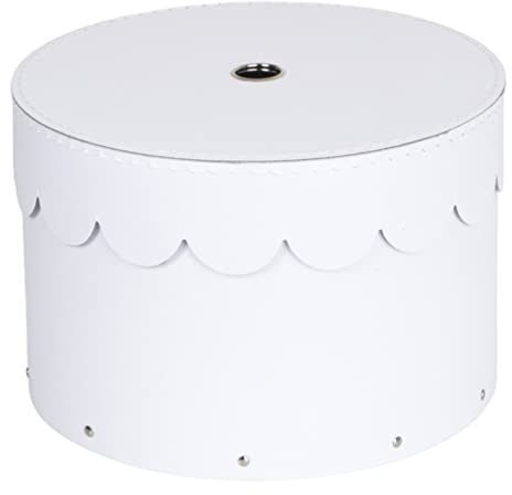 BIGSO WILMA 2er-Set runde Aufbewahrungsbox mit Deckel – Ordnungsbox mit Deckel für Kleidung, Spielzeug usw. – Dekorative runde Box aus Faserplatte und Papier – weiß