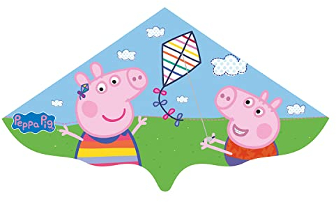 Günther Flugspiele 1216 - Einleiner-Drachen Peppa Pig, ca. 115 x 63 cm, Kinderdrachen aus robuster PE-Folie, für Kinder ab 4 Jahren, inkl. Griff und Drachenschnur