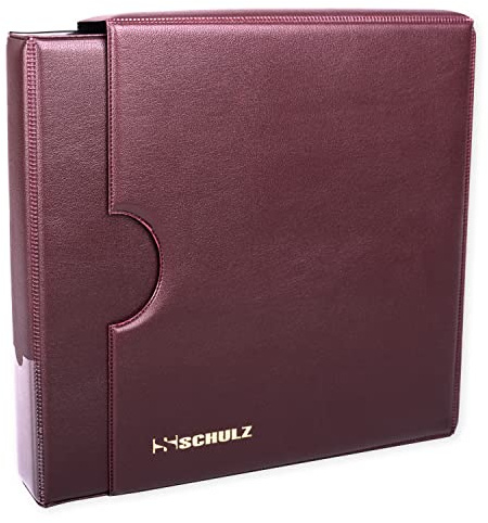 Colección de monedas Álbum con manga/cubierta – 50 p £1 £2 carpeta de almacenamiento para 200 monedas – Soporte para coleccionar proteger y almacenar Schulz Coin Album Maroon