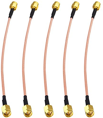 Boobrie 5PCS Cable SMA Macho a Macho 15CM Cable Coaxial RG316 SMA Macho a SMA Macho Conector SMA Macho Macho Adaptador de Antena WiFi para Cable de Antena Coaxial, Antena 4G, Router inalámbrico