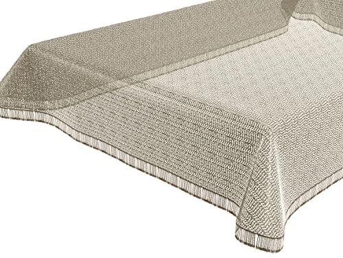 BEAUTEX Gartentischdecke wetterfest Weichschaum Beige Rund 160 | Waschbar bis 30 °C, rutschhemmend und schmutzabweisend, mit Sonnenschutz-Imprägnierung, für Garten, Balkon und Terrasse