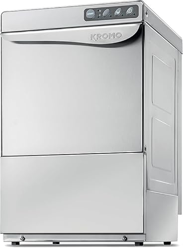 MBH - Lave-verres Professionnel KROMO AQUA 37 en Acier Inoxydable SANS Pompe de Vidange. Lave-vaisselle Industriel pour Bar, Restaurant et Secteur CHR.