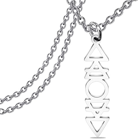 Element Necklace Four Elements Symbols Planetary Fire Earth Water Air Symbols Alchemical Necklace (Four Elements N EU)