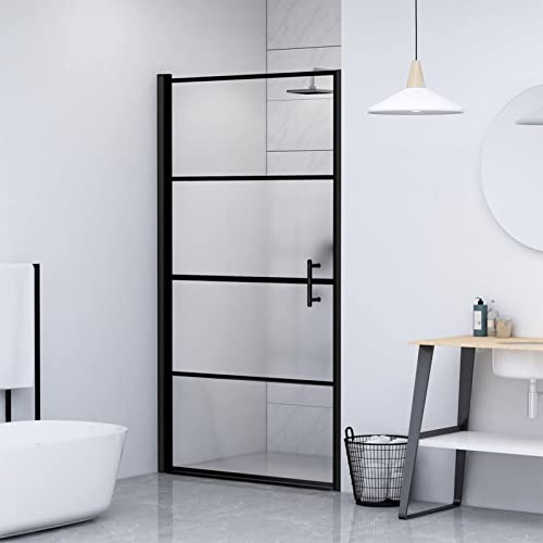 Lechnical Parete Doccia 81x195cm in Vetro Temperato Semi Smerigliato Nero,Parete per Doccia Walk,Box Doccia,Parete per Doccia,Cabina Doccia
