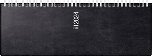rido/idé Wochenkalender Modell septant 2024 2 Seiten = 1 Woche Blattgröße 30,5 x 10,5 cm schwarz
