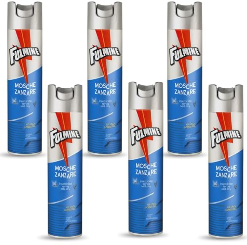 Virsus 6 Bombolette Insetticida Spray Fulm240 per Mosche e Zanzare, capacità 400ml, Profumato, ideale Uso Domestico per ambienti interni