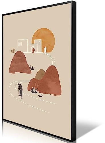 OAOPIC Toile murale encadrée moderne minimaliste Jésus - Art mural abstrait prodigue de fils paraboles pour chambre - Esthétique verset de la Bible - Décoration spirituelle chrétienne - 30,5 x 40,6 cm