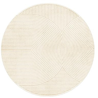 PALVIT Tappeto da comodino, 180 x 180 cm, a pelo basso, con fondo antiscivolo, per divano, tavolo, soggiorno, cucina, bagno, rotondo, lavabile, decorazione per la casa