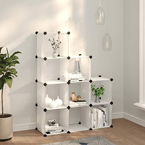 ADWOA Regalsystem mit 9 Würfeln Transparent PP Schuhregal Kunststoff Schuh Organizer FüR Schrank
