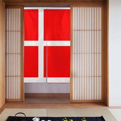 AkosOL Dänemark-Flagge, hochauflösender Druck, Türvorhänge, Stoff-Türvorhänge, Raumtrennvorhänge, ideal zum Dekorieren von Räumen, 86,4 x 142,2 cm