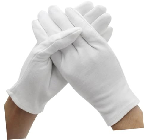 Gadpiparty 12paar Baumwollhandschuhe Für Arbeiten Mitteldicke Mit Etikette Schutzhandschuhe Für Industrie Und Gartenarbeiten Leicht Und Dehnbar