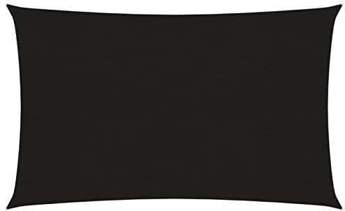 Iiaky Sonnensegel 160 g/m² Schwarz 2x4,5 m HDPE Sonnenschutz Terrasse TerassenüBerdachung